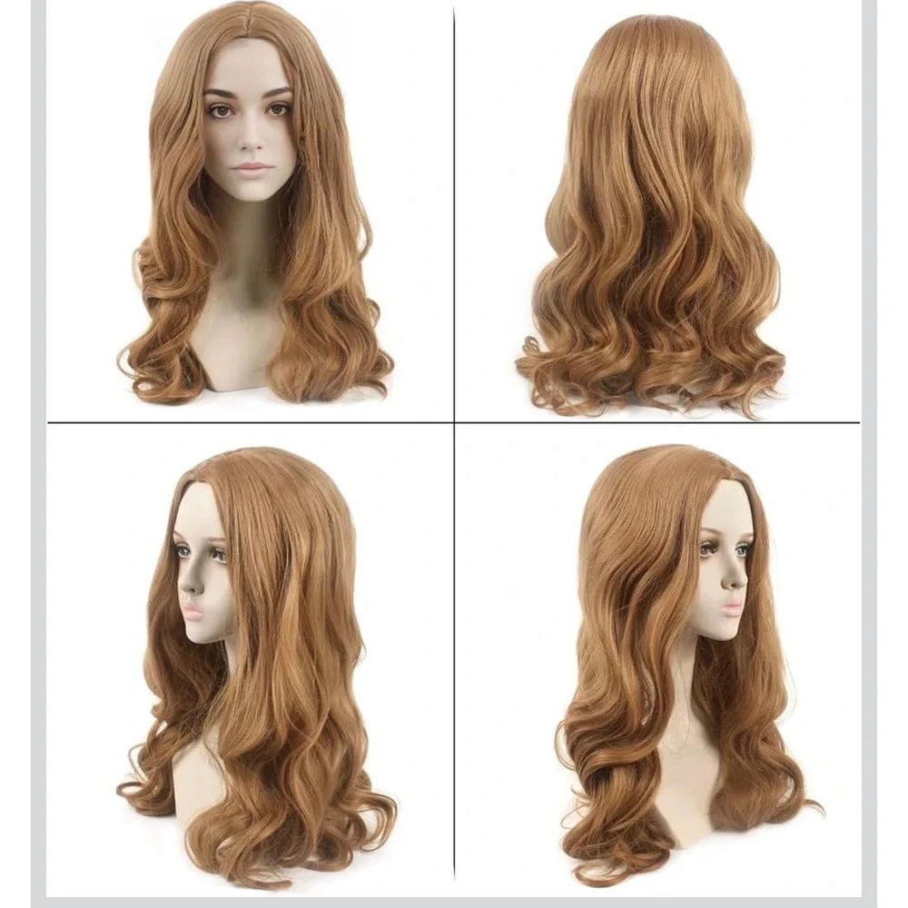 NWT M3GAN Light Brown Long Curly Wig Women's Synthetic Cosplay Costume